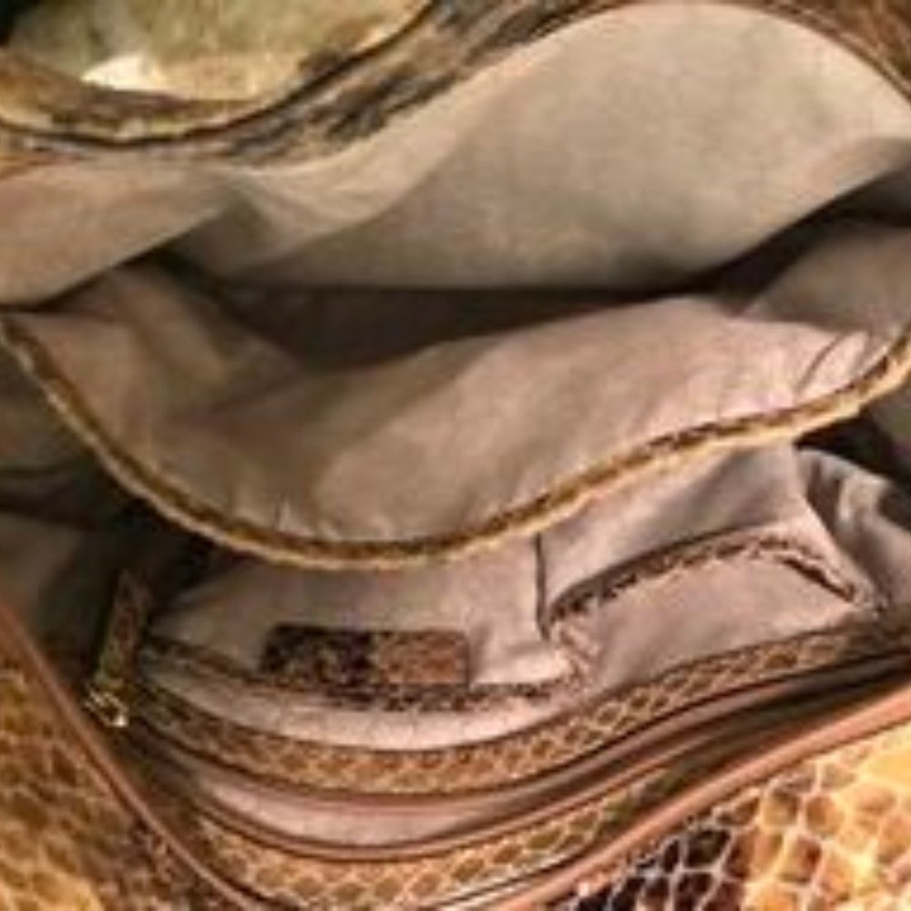 Michael Kors Lilly Sand/Brown Python Shoulder Bag - image 2